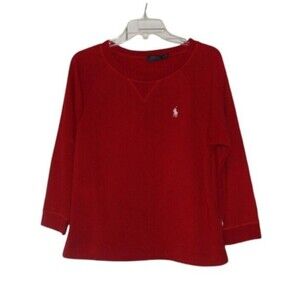 Ralph Lauren Polo Fleece Sweatshirt Womens M Crewneck Pony Embroidered Pullover